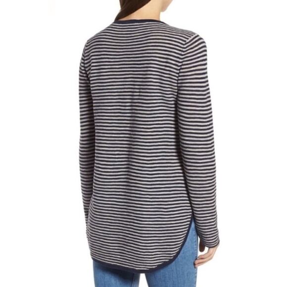 Eileen Fisher Organic Linen Striped Sweater LG Quiet Luxury Coastal Cowgirl - Picture 6 of 10
